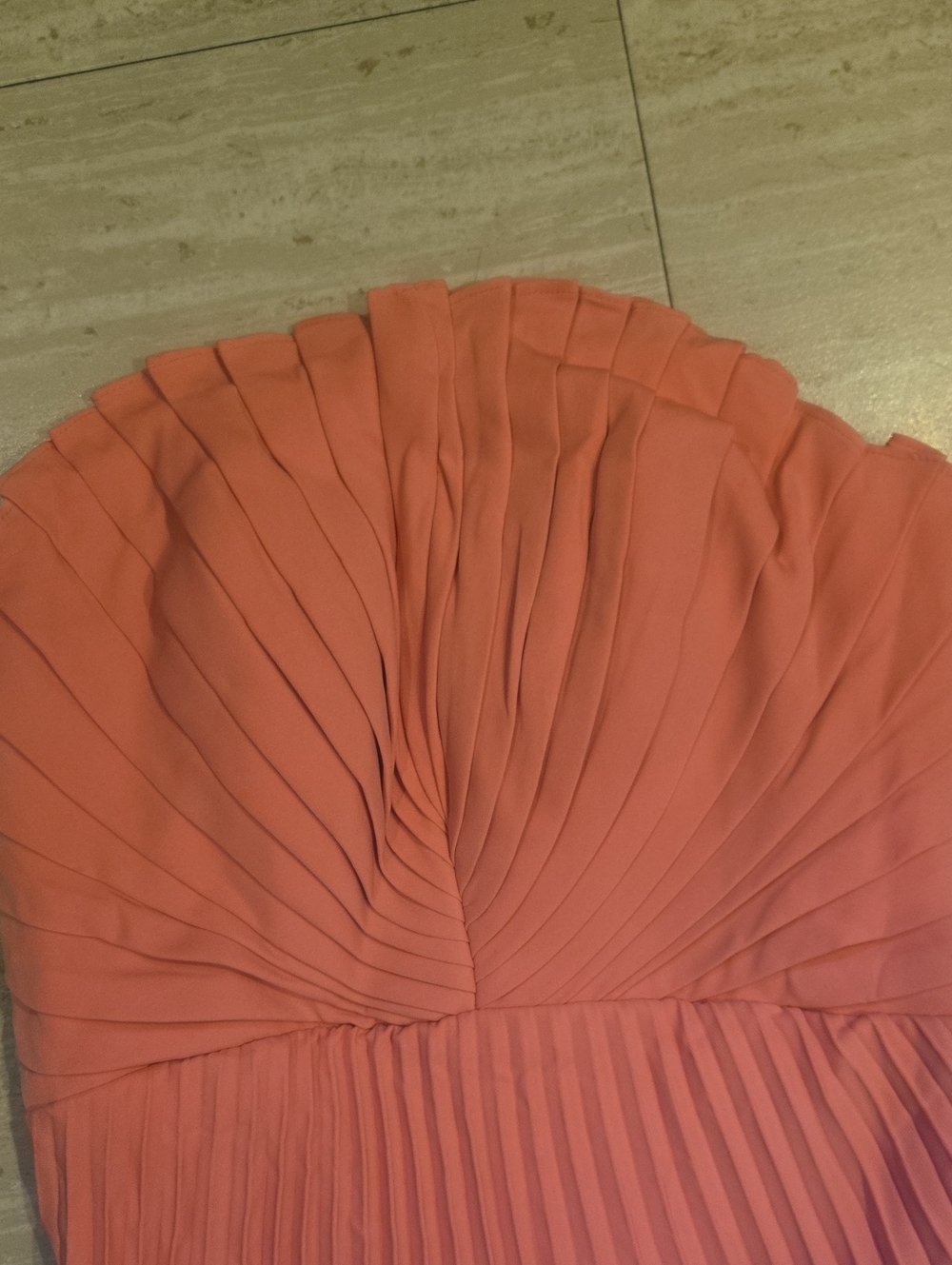 Sleeveless Pink Chiffon Pleated Maxi Mermaid Dress - Picture 2 of 6